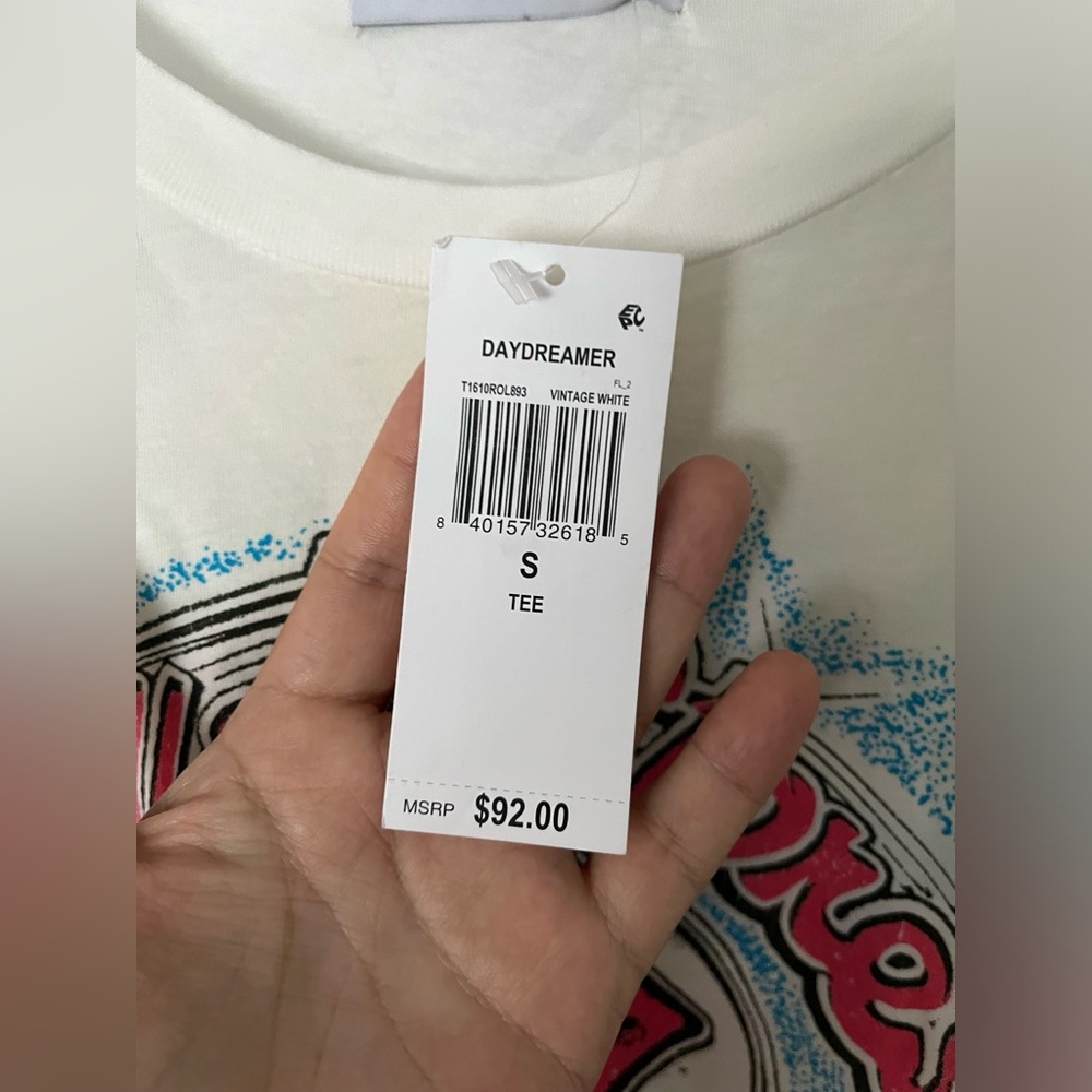 NWT DAYDREAMER Rolling Stones 1978 Solo Tee | Vintage White MSRP $92 Size S - Picture 8 of 11